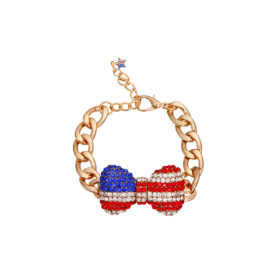 My Patriotic Bow Dog Necklace