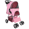 4 Wheels Pet Stroller Foldable Carrier Strolling Cart