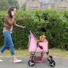 4 Wheels Pet Stroller Foldable Carrier Strolling Cart