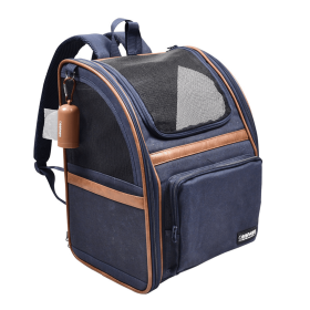 GOOPAWS Soft Dog Backpack (Color: Navy Blue, size: 12.5 X 10.5 X 16.5 Inches)