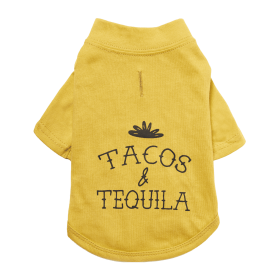 The Essential T-Shirt - Tacos & Tequila (Color: Mustard, size: small)