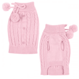ES Cable Sweater (Color: Pink, size: Xsmall)