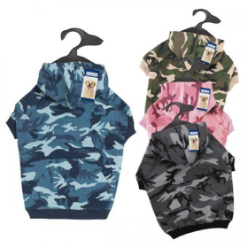 Casual Canine Camo Hoodie (Color: Pink, size: large)