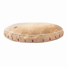 Halo Christmas Tree Round Dog Bed (Color: Safari, size: S)
