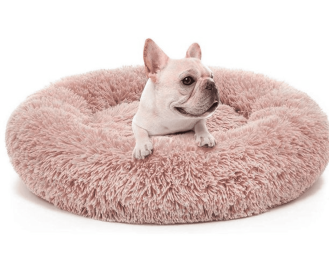 Donut Dog Bed (Color: beige, size: small)