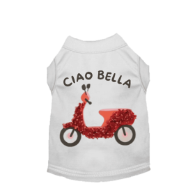 Ciao Bella Vespa Tee (Color: White, size: XS)