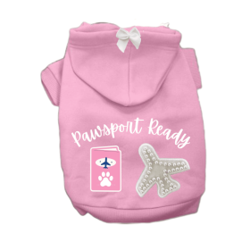 The Pawsport Ready Globetrotter Hoodie (Color: Pink, size: large)