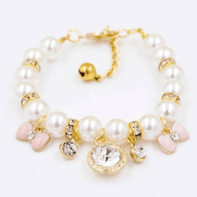 Princess Pearl Charm Collar (size: small)