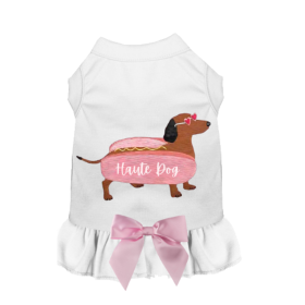 One Haute Dog- Dog Dress (Color: White, size: extra-small-xs)