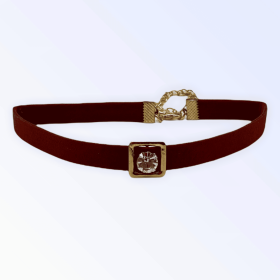 Burgundy Buckle Necklace (size: small)