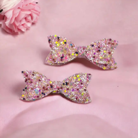 Pearl Caviar Beaded Dog Barrette - Limited Edition (size: Pink)