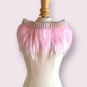 Furry Glam Neck Collar Wrap (size: S)