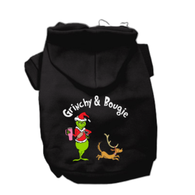 Grinchy and Bougie- Dog Hoodie (Color: Red, size: XS)