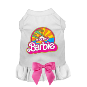 Malibu Barbie Sunset Dog Dress (Color: White, size: S)