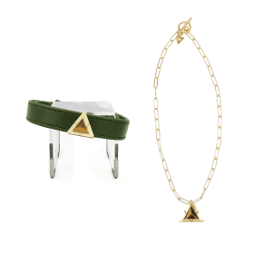 Olive Tiger Match Your Pet Gift Set (Color: Gold Color, size: S)