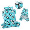 Penguins & Snowflake Flannel PJ with 2 Pockets (Turquoise)