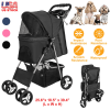 4 Wheels Pet Stroller Foldable Carrier Strolling Cart Travel Jogger Pet