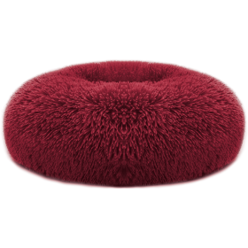 Pet Dog Bed Soft Warm Fleece Puppy Cat Bed (Color: Red)
