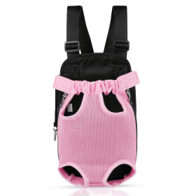 Dog Carrier Backpack Legs Out Front Pet Backpack Carrier Travel Bag (Color: Pink, size: S)