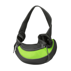 Pet Carrier for Dogs Cats Hand Free Sling (Color: Green, size: L)