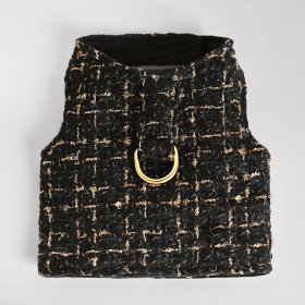 Chantel Tweed Dog Harness (Color: Black, size: XS)