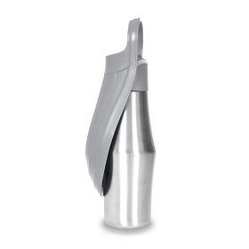 Portable Folding Pet Water Bottle for Outdoor Trip (Color: Grey, Type: Pet supplies)