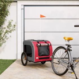 Pet Bike Trailer Red and Gray Oxford Fabric&Iron (Options: Red & Gray)