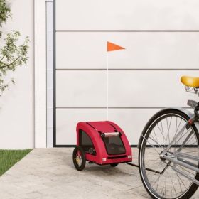 Pet Bike Trailer Red and Gray Oxford Fabric&Iron (Options: Small Red)
